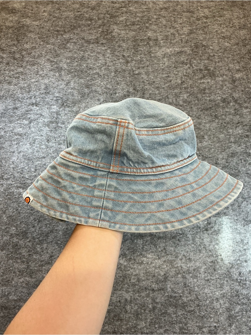 Big Bud Light Wash Denim Bucket Hat with Contrast Topstitching